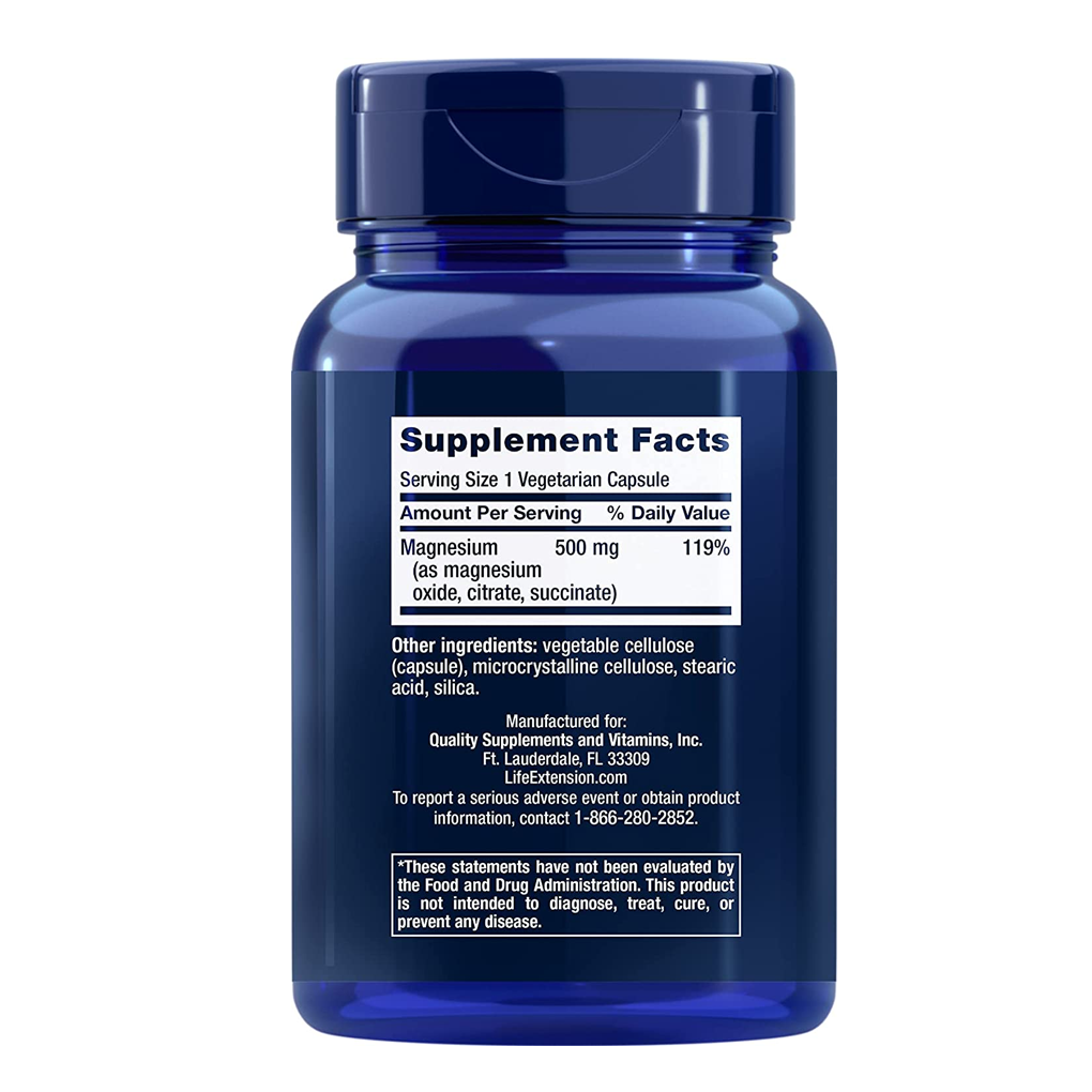 Life Extension Magnesium  Caps 500 mg / 100 Capsules