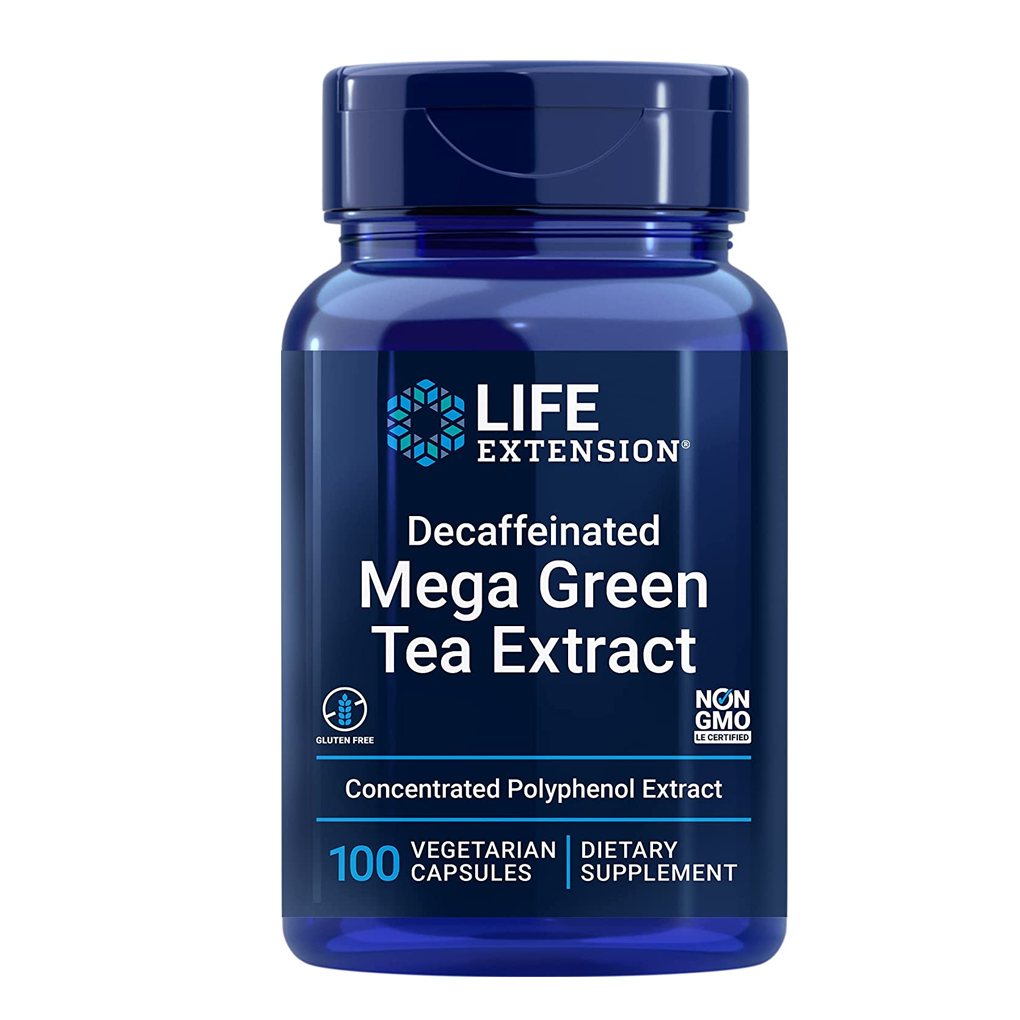 Life Extension Decaffeinated Mega Green Tea Extract (98% Polyphenols) / 100 Vegetarian Capsules