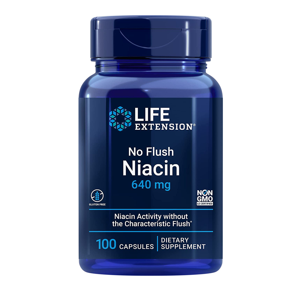 Life Extension No Flush Niacin Inositol Hexanicotinate 800 mg / 100 Capsules