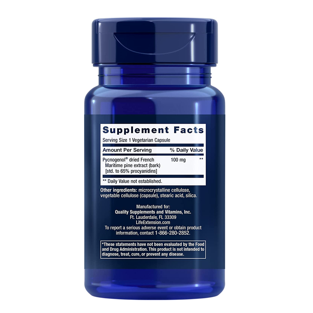 Life Extension Pycnogenol® French Maritime Pine Bark Extract / 100 mg / 60 Vegetarian Capsules Life Extension Pycnogenol® French Maritime Pine Bark Extract / 100 mg / 60 Vegetarian Capsules
