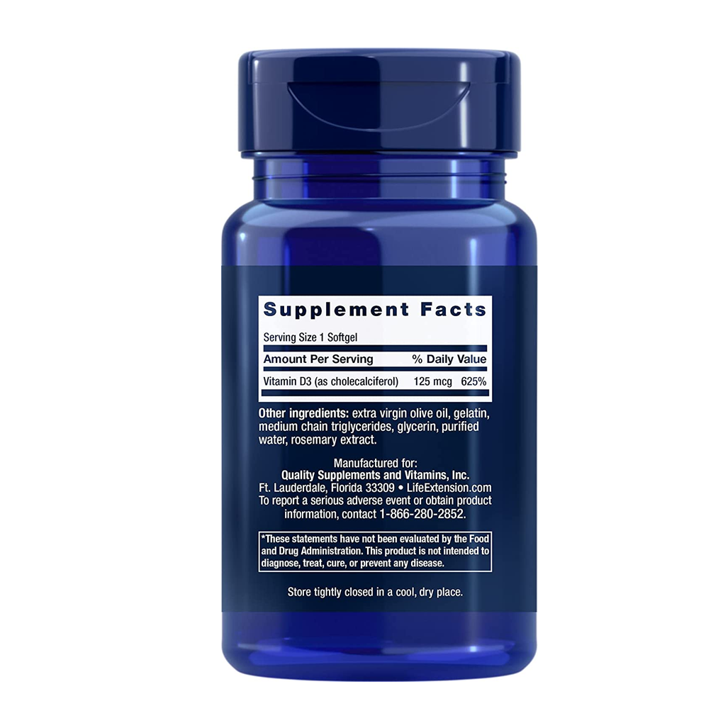 Life Extension Vegan Vitamin D3 - 125 mcg (5000 IU) / 60 Vegan Capsules Life Extension Vegan Vitamin D3 - 125 mcg (5000 IU) / 60 Vegan Capsules