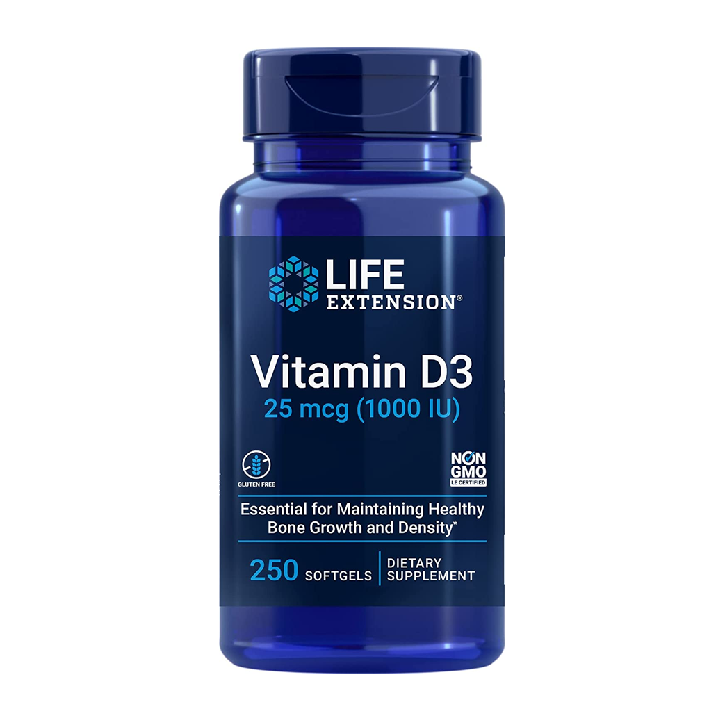 Life Extension  Vitamin D3  25 mcg (1000 IU) / 250 Softgels