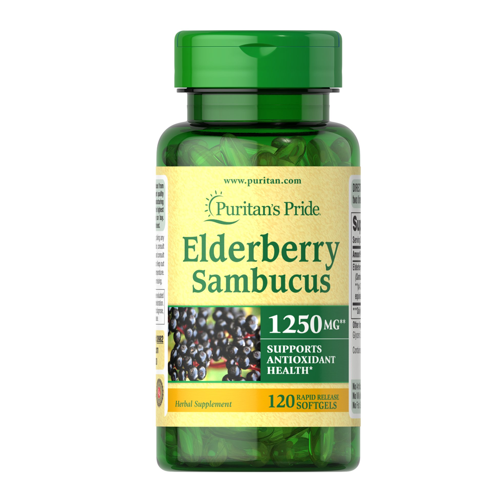 Puritan's Pride  Elderberry Sambucus 1250 mg. / 120 Softgels