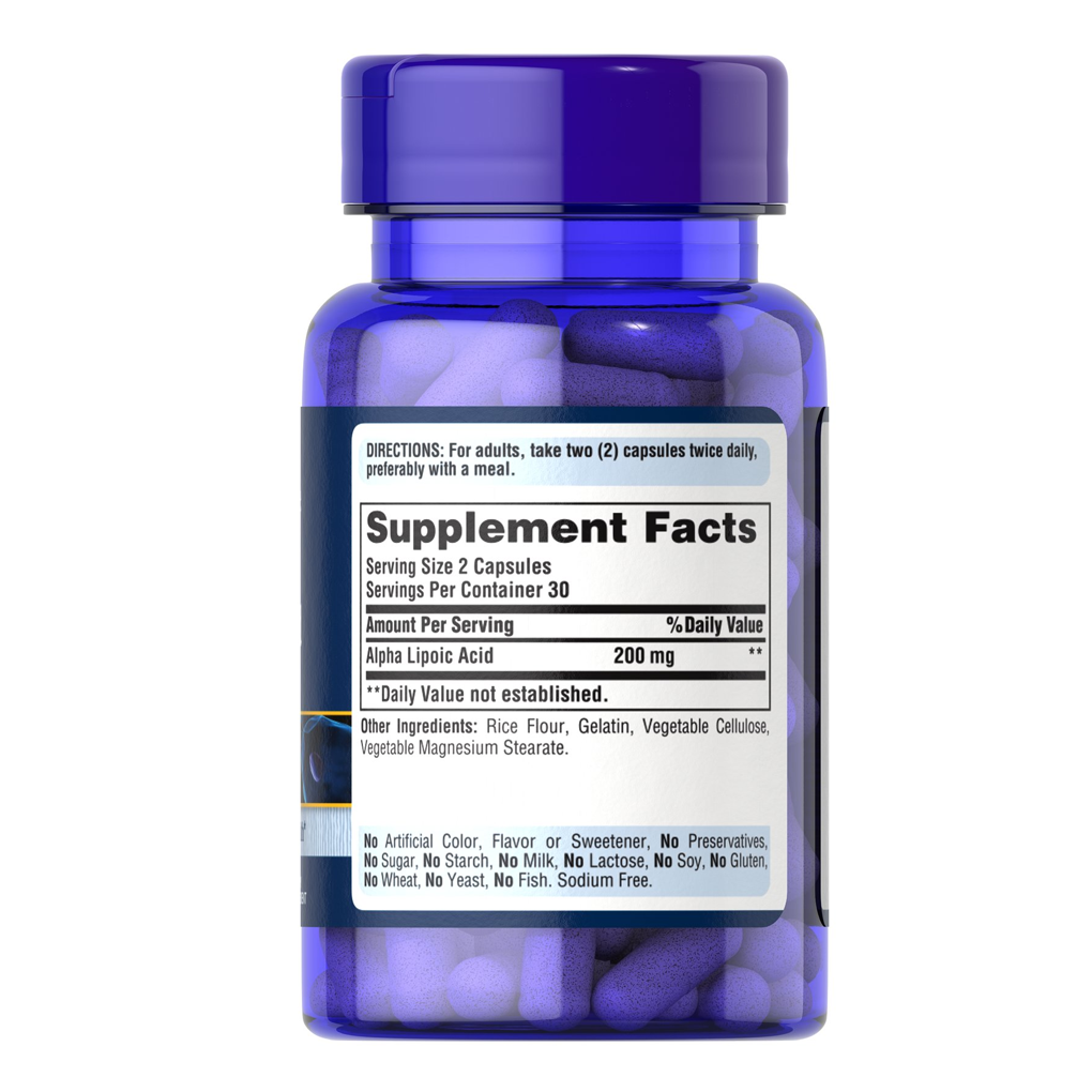 Puritan's Pride Alpha Lipoic Acid 100 mg / 60 Capsules Puritan's Pride Alpha Lipoic Acid 100 mg / 60 Capsules