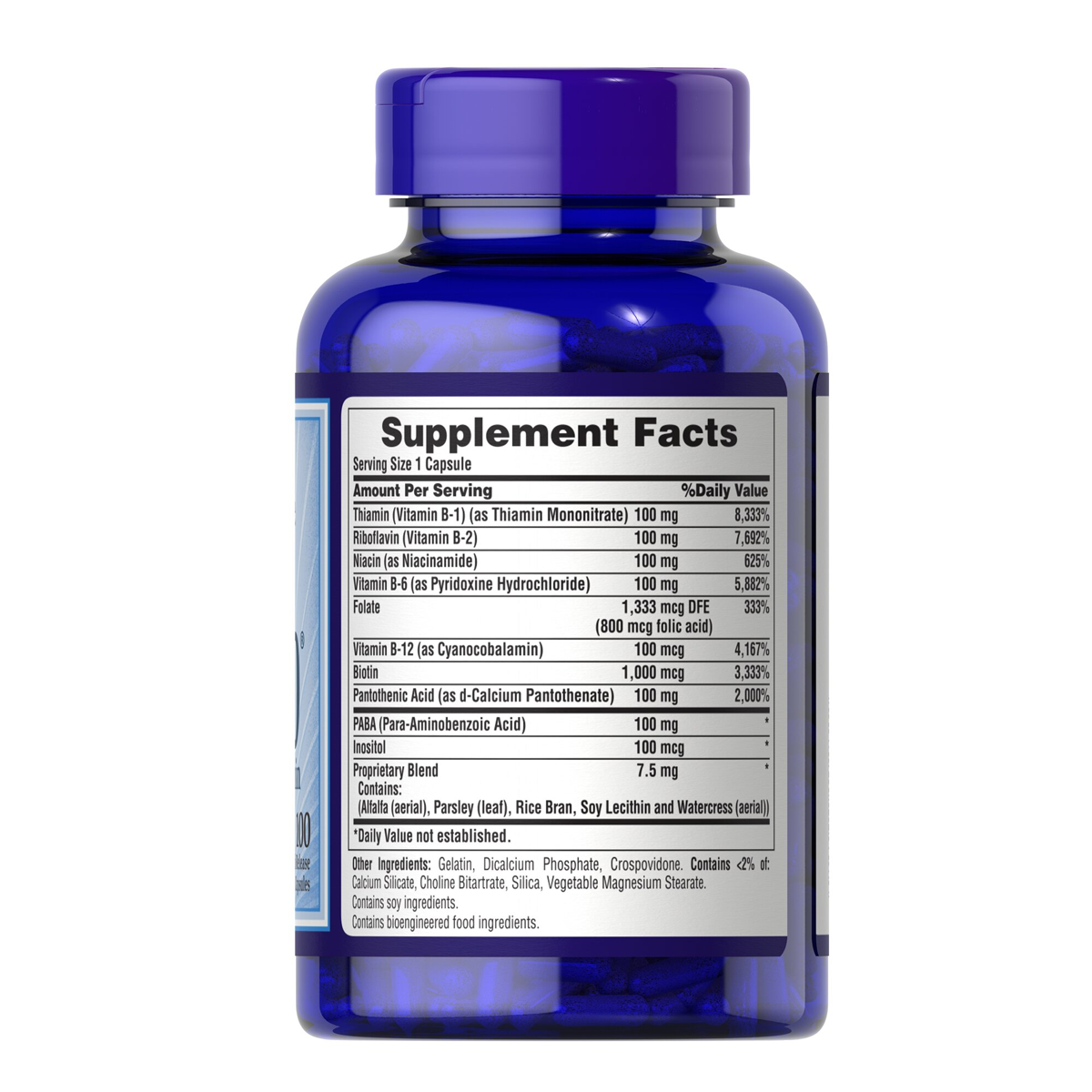 Puritan's Pride Vitamin B-100 Complex / 100 Capsules Puritan's Pride Vitamin B-100 Complex / 100 Capsules