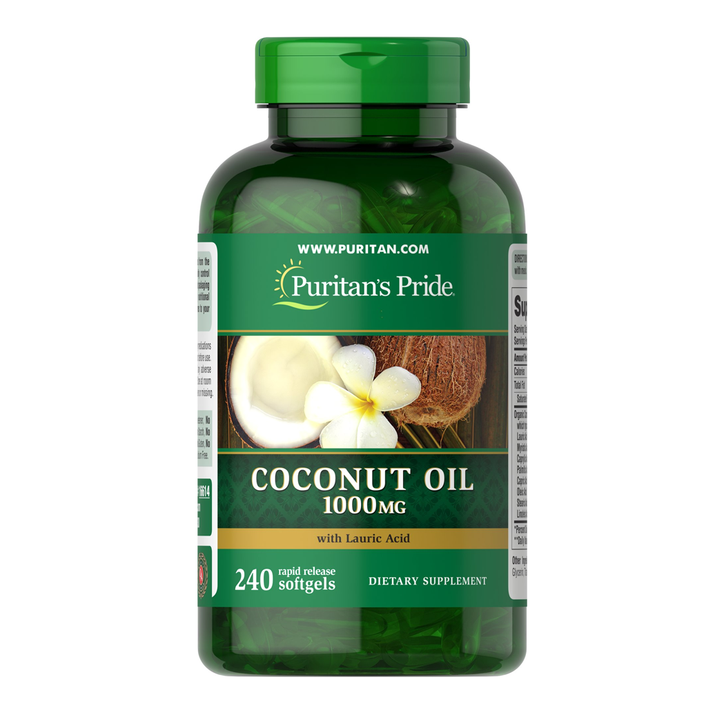 Puritan’s Pride Coconut Oil 1000 mg / 240 Softgels Puritan’s Pride Coconut Oil 1000 mg / 240 Softgels