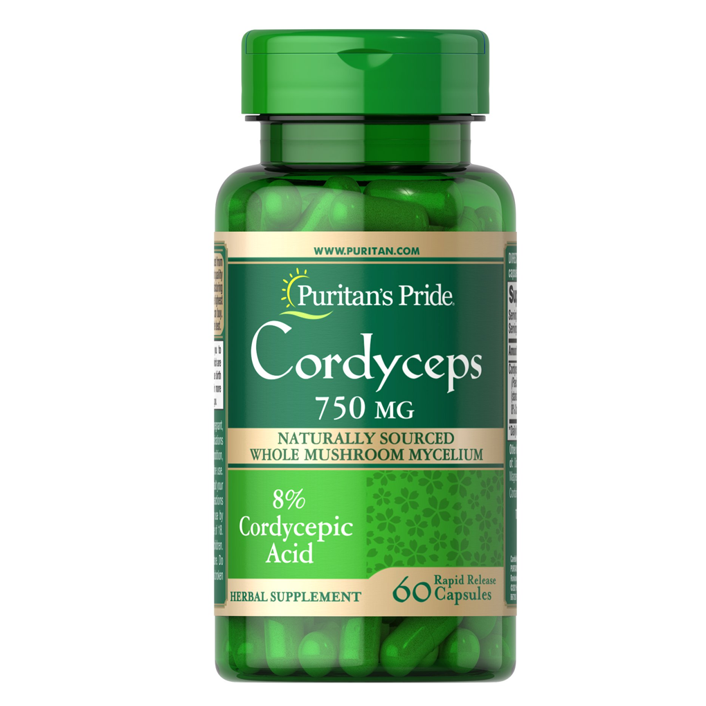 Puritan's Pride Cordyceps Mushroom 750 mg / 60 Capsules Puritan's Pride Cordyceps Mushroom 750 mg / 60 Capsules