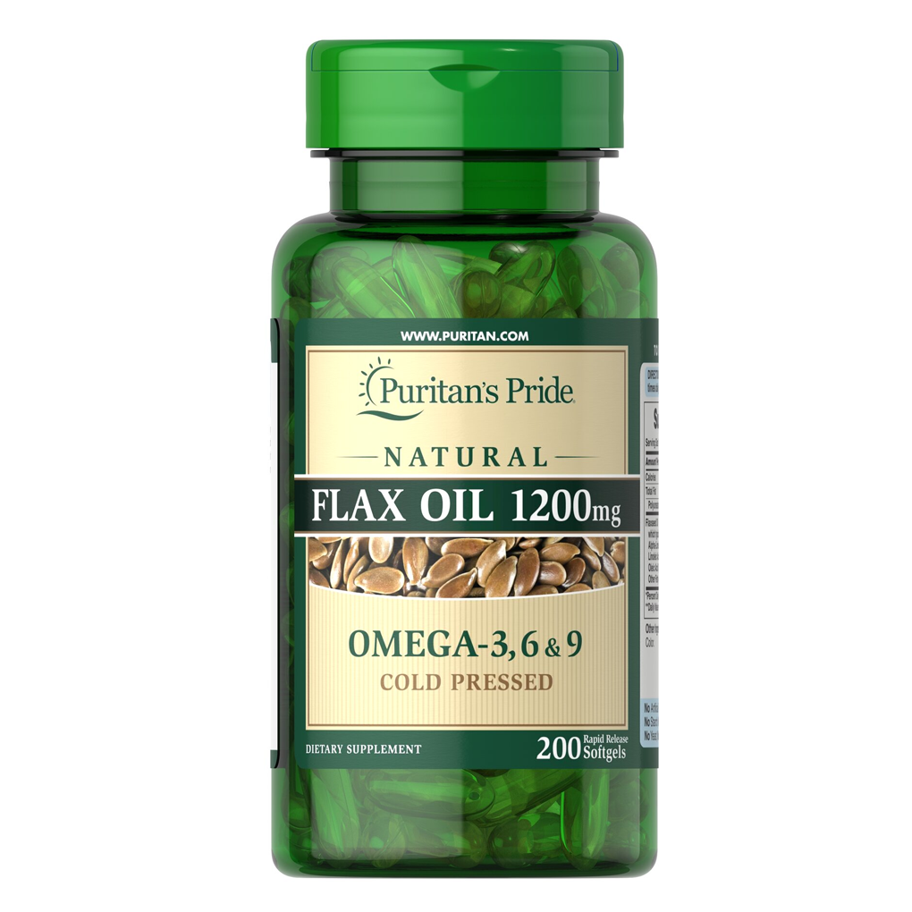 Puritan's Pride Natural Flax Oil 1200 mg / 200 Softgels