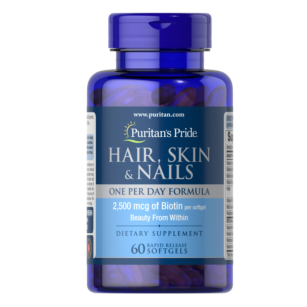 Puritan's Pride Hair, Skin & Nails One Per Day Formula  / 60 Softgels