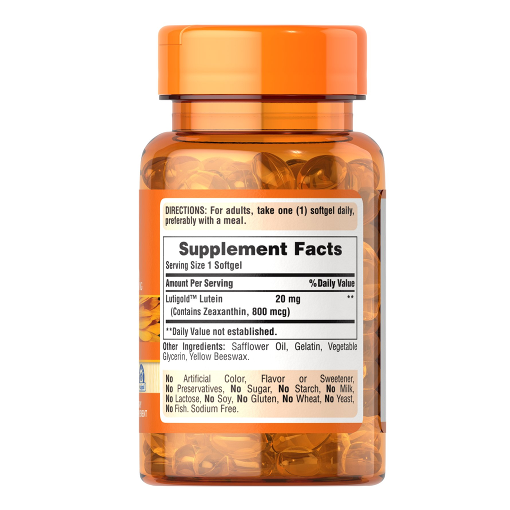 Puritan’s Pride Lutein 20 mg with Zeaxanthin / 120 Softgels Puritan’s Pride Lutein 20 mg with Zeaxanthin / 120 Softgels