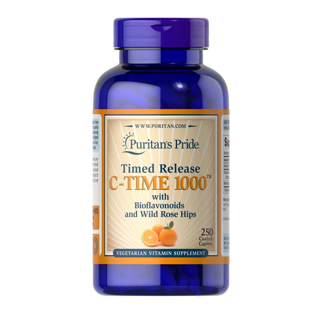 Puritan’s Pride Vitamin C-1000 mg with Rose Hips Timed Release / 250 Caplets