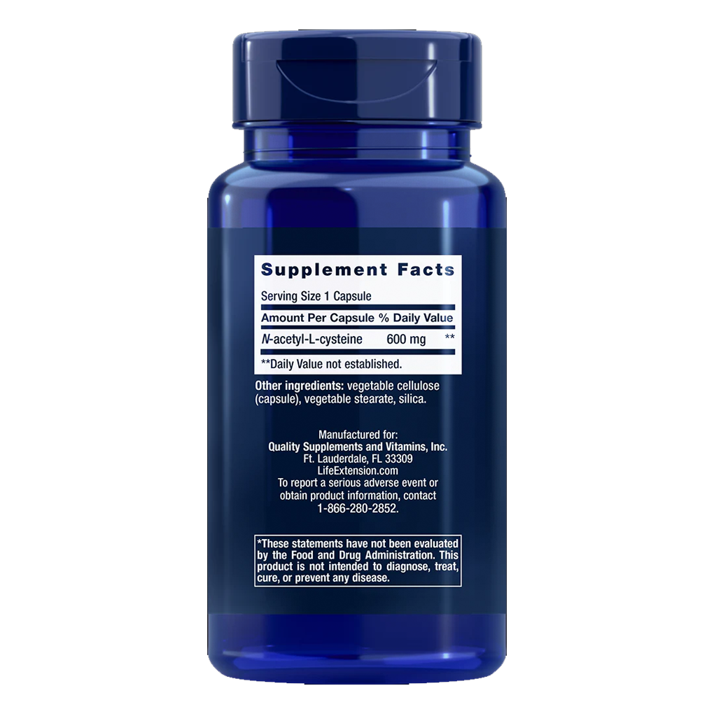 Life Extension N-Acetyl-L-Cysteine (NAC) 600 mg / 60 Capsules Life Extension N-Acetyl-L-Cysteine (NAC) 600 mg / 60 Capsules