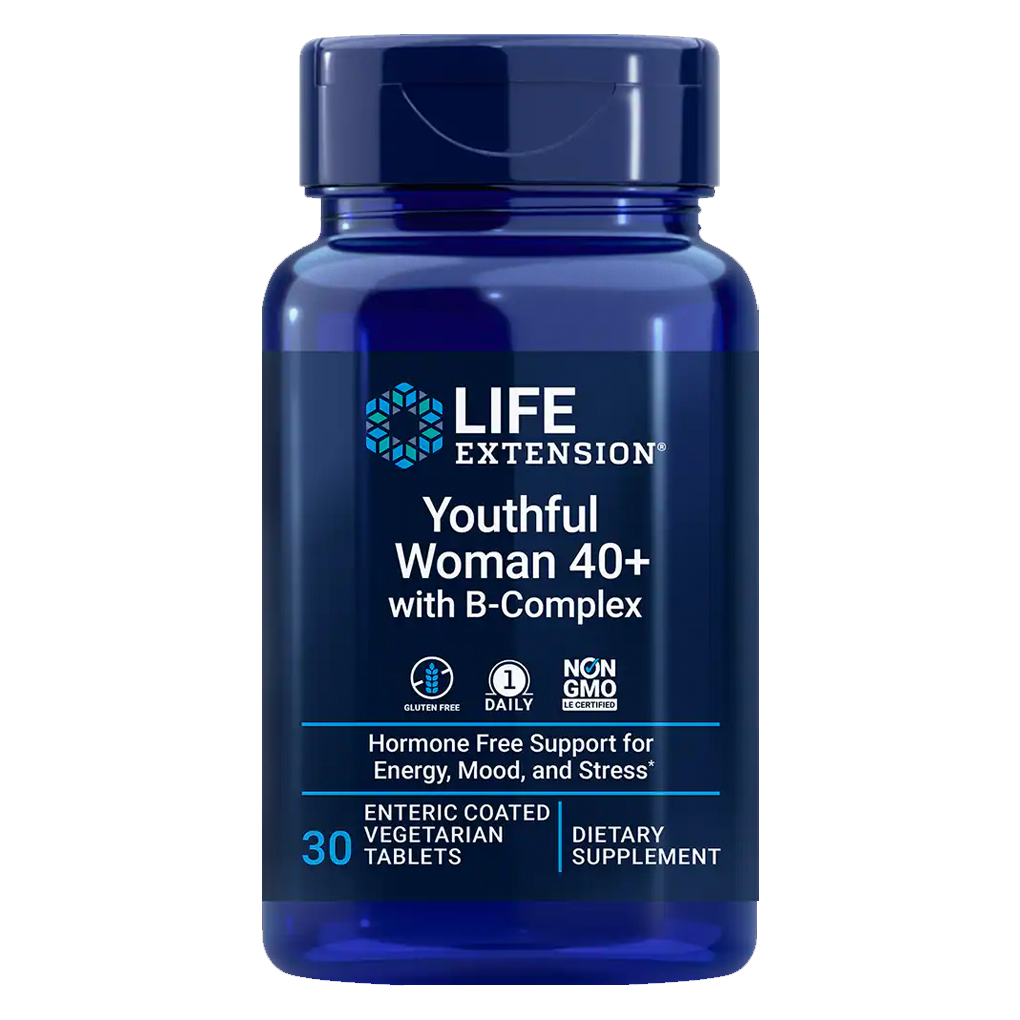 Life Extension  Youthful Woman 40+ with B-Complex / 30 Enteric-Coated Vegetarian Tablets