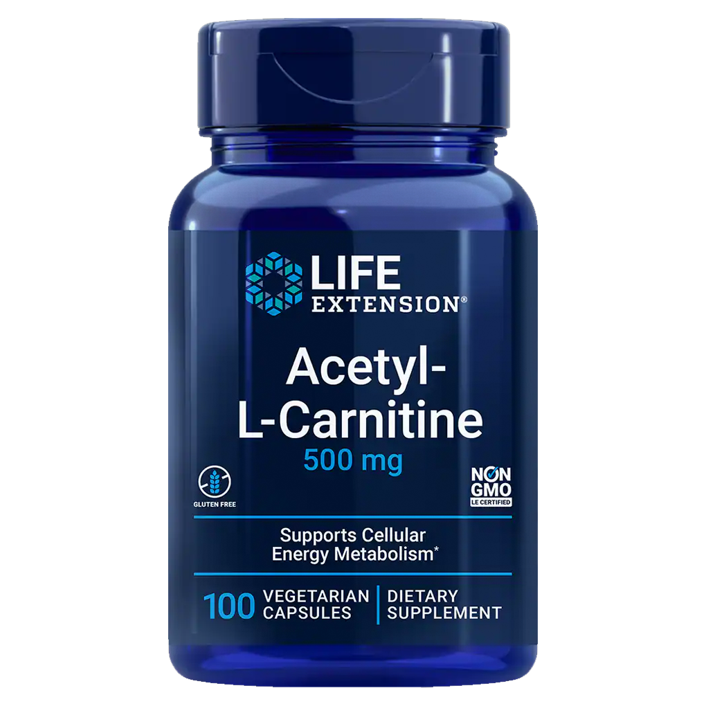 Life Extension Acetyl-L-Carnitine 500 mg / 100 Vegetarian Capsules