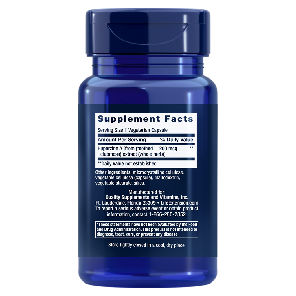 Life Extension Huperzine A 200 mcg / 60 Vegetarian Capsules Life Extension Huperzine A 200 mcg / 60 Vegetarian Capsules