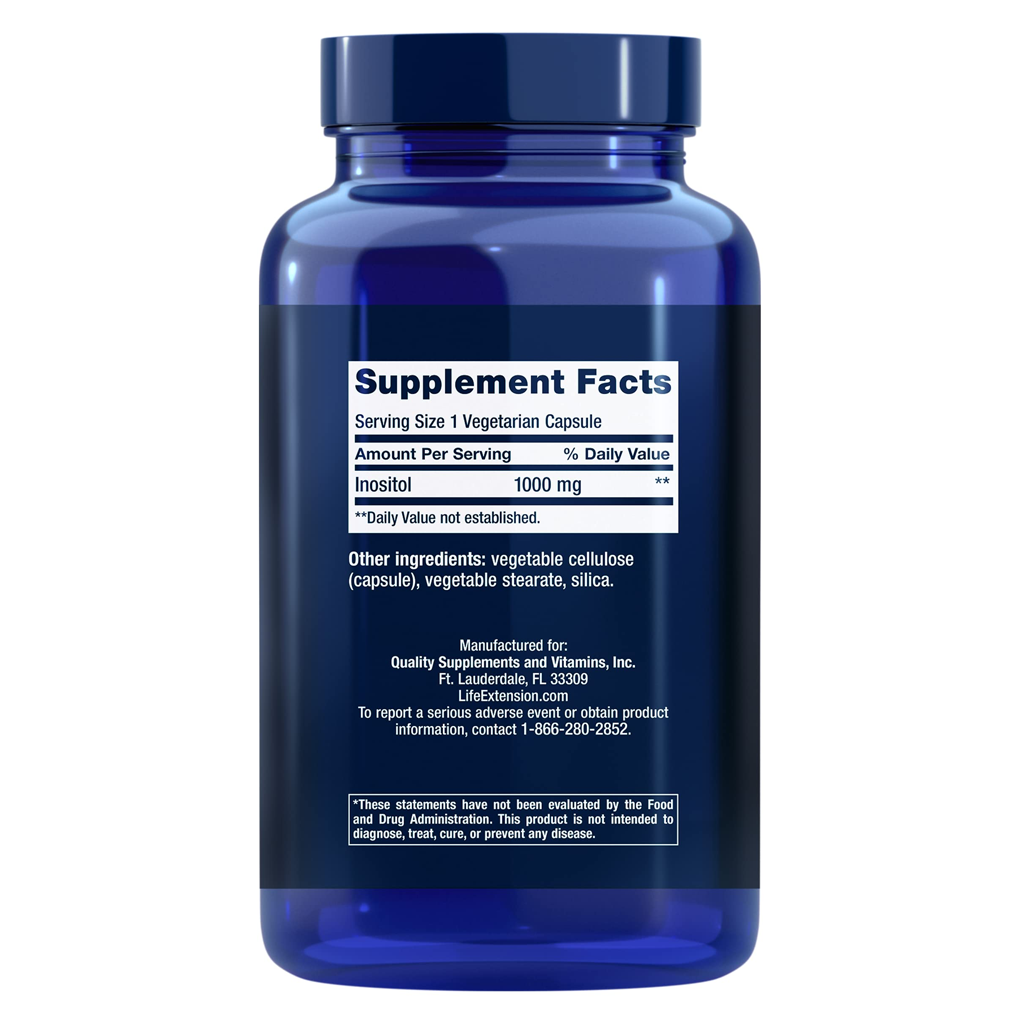 Life Extension Inositol Caps 1000 mg / 360 Vegetarian Capsules Life Extension Inositol Caps 1000 mg / 360 Vegetarian Capsules