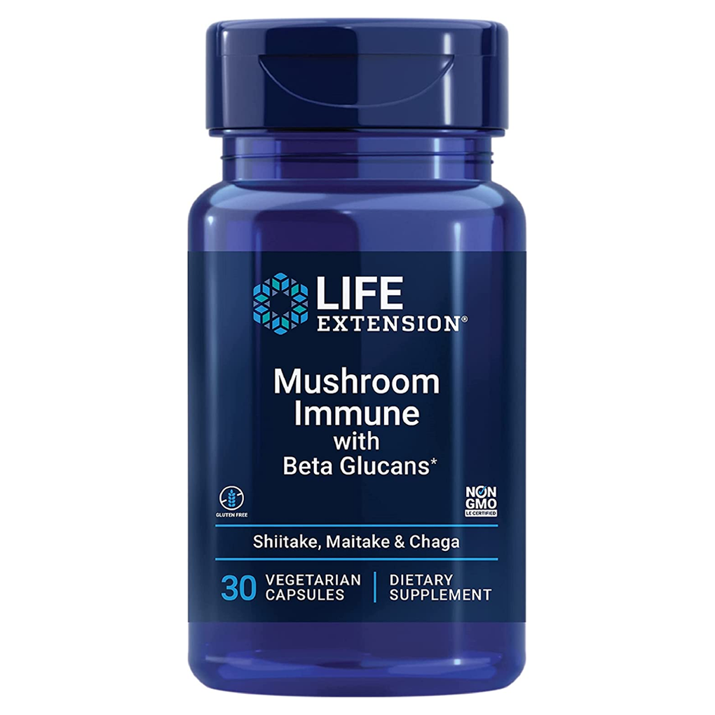 Life Extension Mushroom Immune with Beta Glucans / 30 Vegetarian Capsules