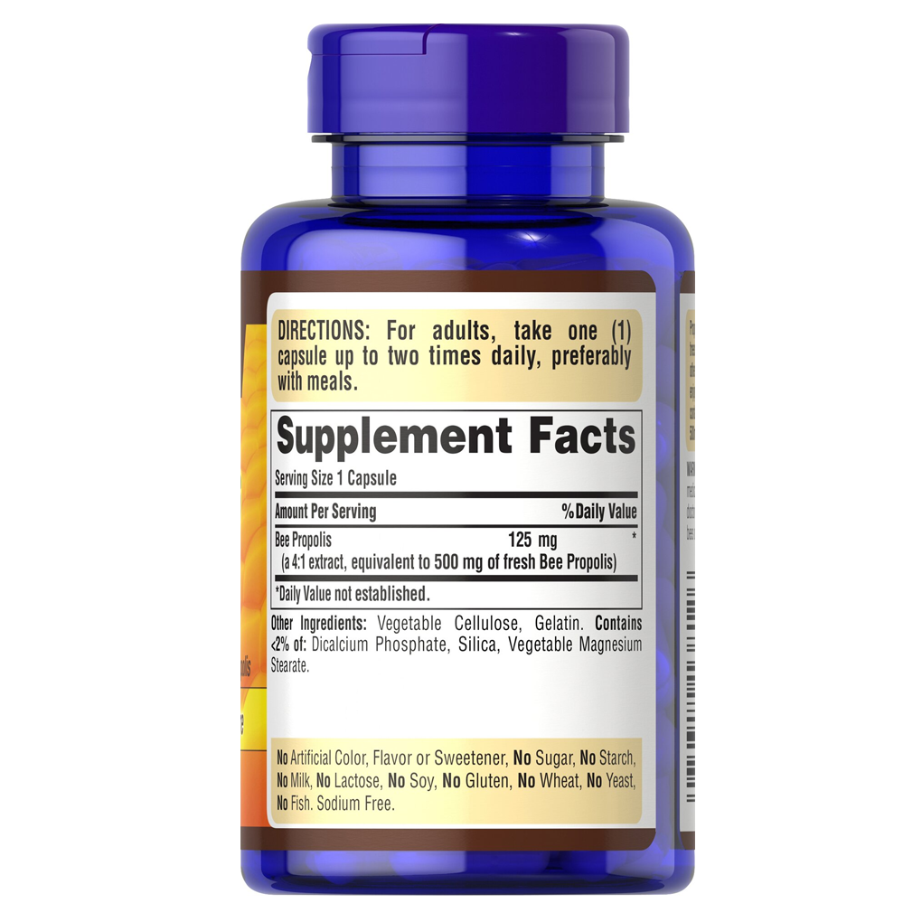 Puritan's Pride Bee Propolis 500 mg. / 100 Capsules Puritan's Pride Bee Propolis 500 mg. / 100 Capsules