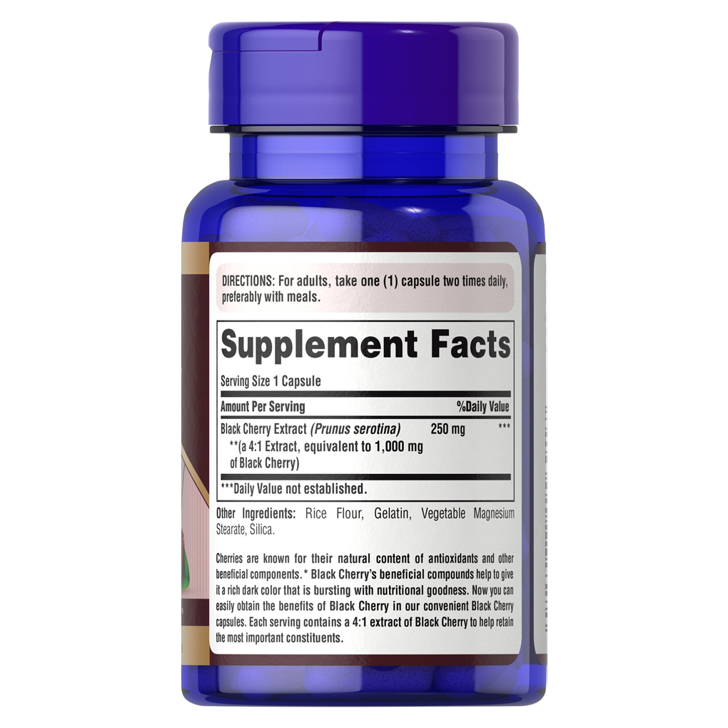 Puritan's Pride Black Cherry 1000 mg / 100 Capsules Puritan's Pride Black Cherry 1000 mg / 100 Capsules