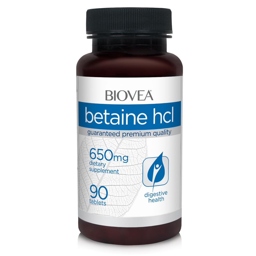 BIOVEA   BETAINE HCL 650 mg / 90 Tablets