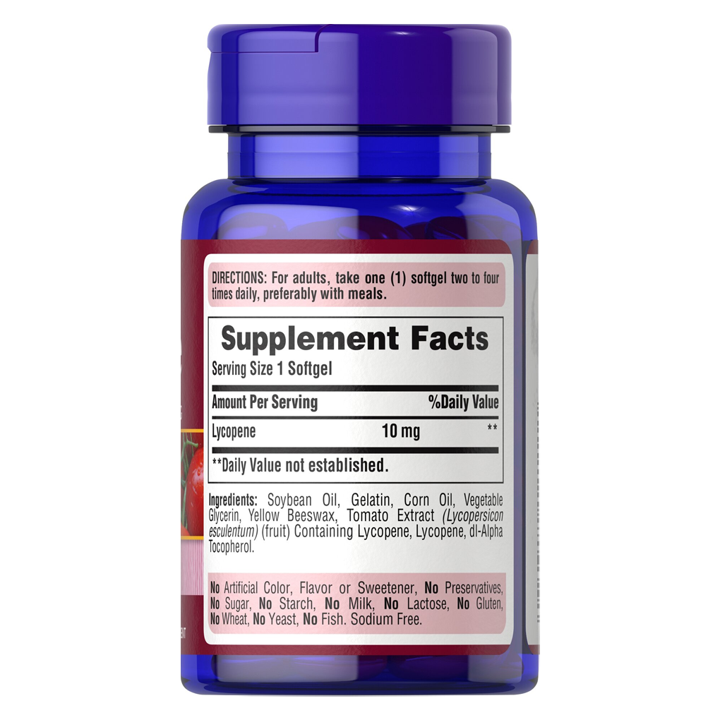 Puritan's Pride Lycopene 10 mg / 100 Softgels Puritan's Pride Lycopene 10 mg / 100 Softgels