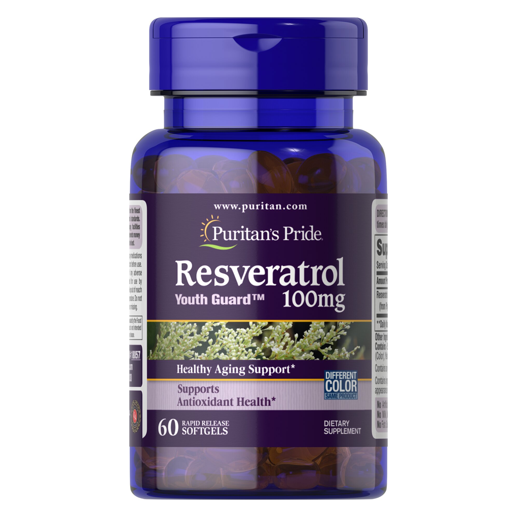 Puritan's Pride Resveratrol 100 mg / 60 Softgels