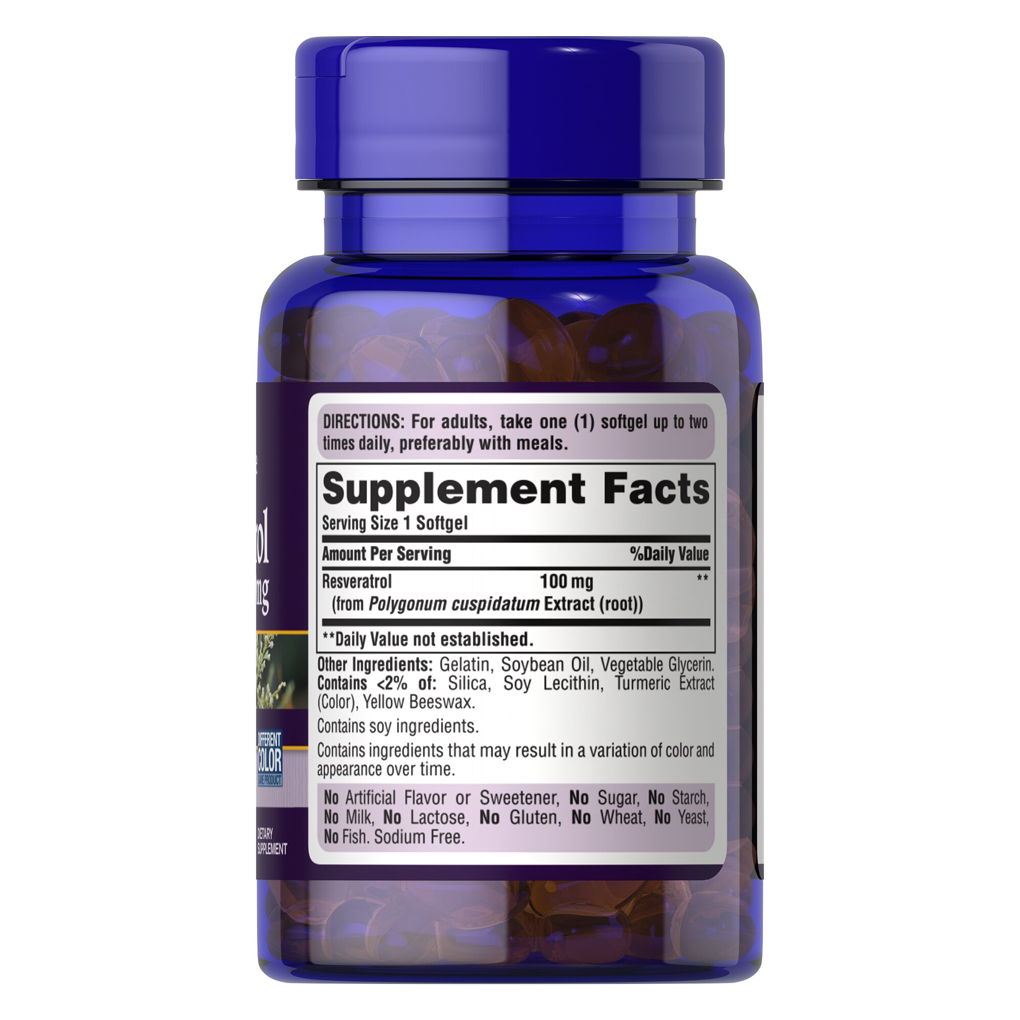 Puritan's Pride Resveratrol 100 mg / 60 Softgels