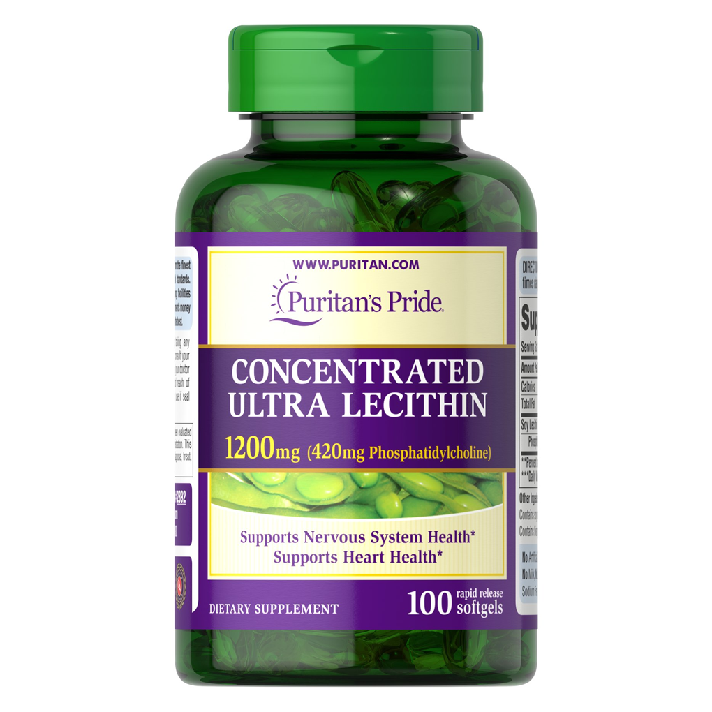 Puritan's Pride Concentrated Ultra Lecithin 1200 mg / 100 Rapid Release Softgels Puritan's Pride Concentrated Ultra Lecithin 1200 mg / 100 Rapid Release Softgels