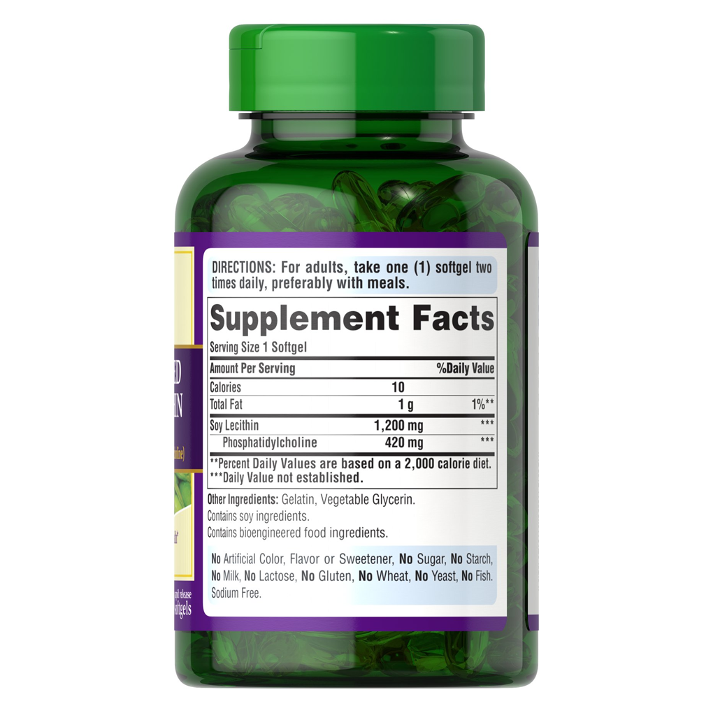 Puritan's Pride Concentrated Ultra Lecithin 1200 mg / 100 Rapid Release Softgels Puritan's Pride Concentrated Ultra Lecithin 1200 mg / 100 Rapid Release Softgels