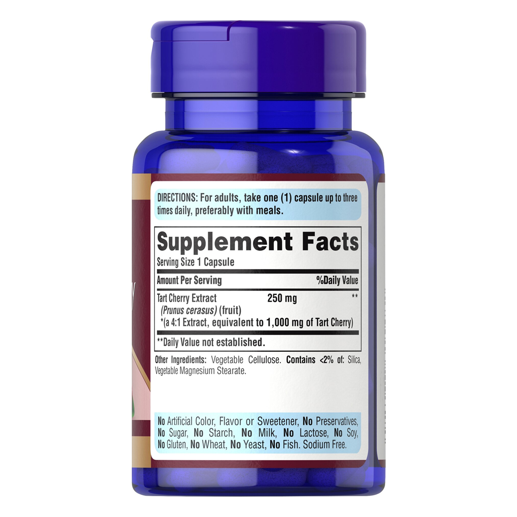 Puritan's Pride Tart Cherry Extract 1000 mg. / 60 Capsules Puritan's Pride Tart Cherry Extract 1000 mg. / 60 Capsules