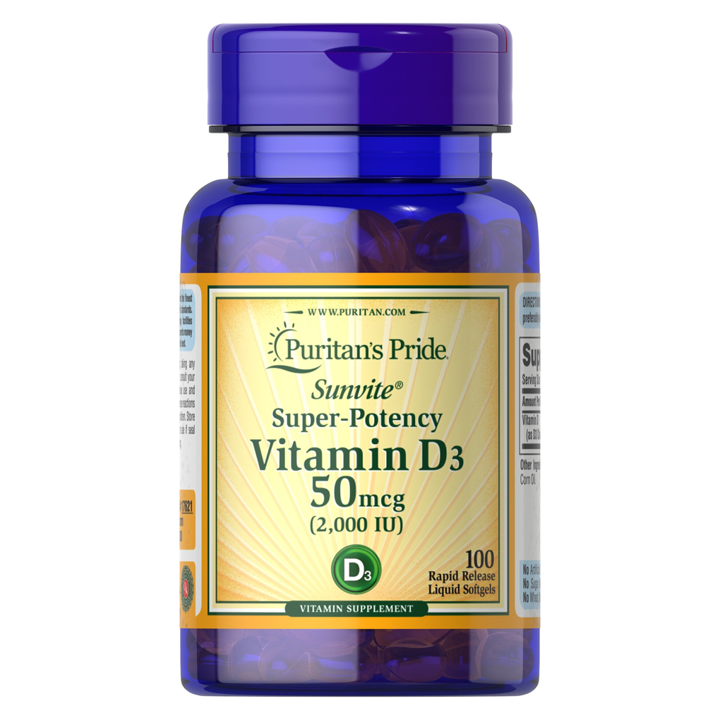 Puritan's Pride  Vitamin D3 - 2000 IU  / 100 Softgels