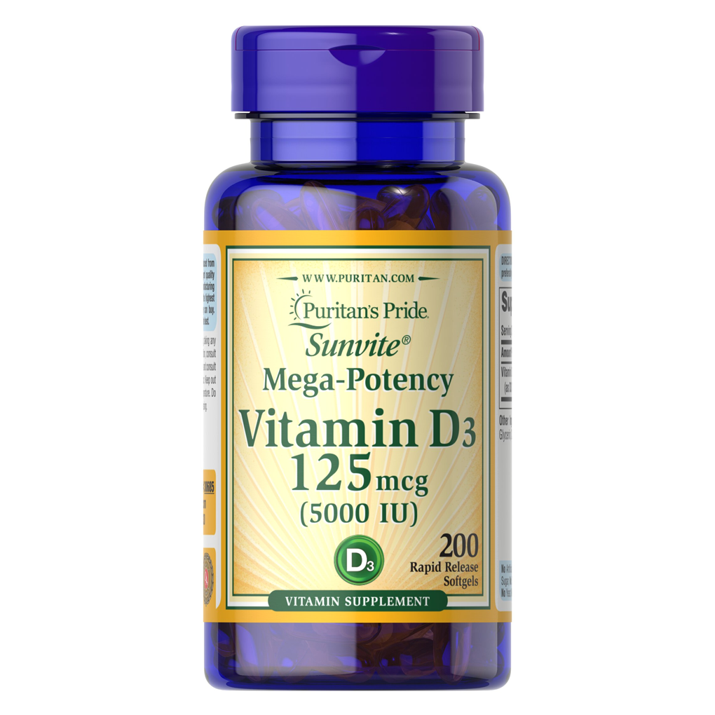 Puritan’s Pride Vitamin D3 - 5000 IU / 200 Softgels