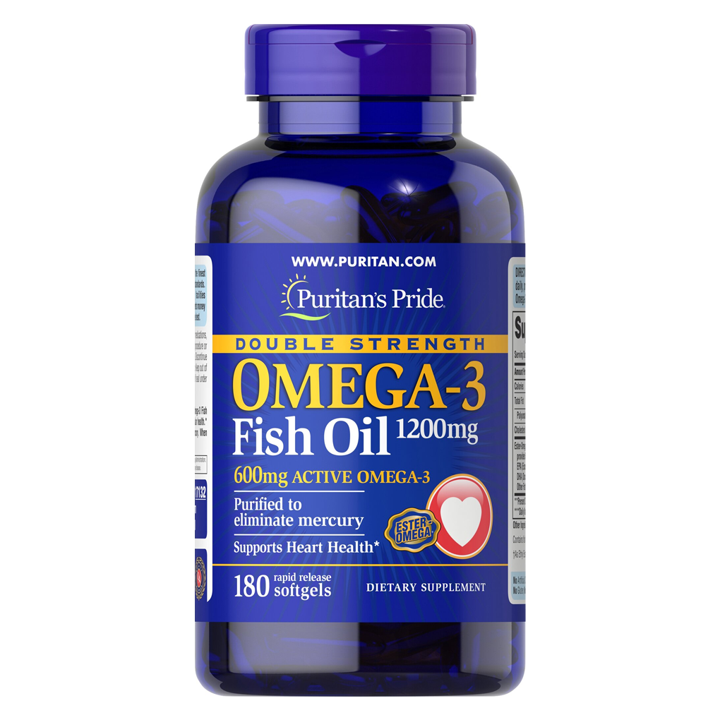 Puritan’s Pride Double Strength Omega-3 Fish Oil 1200 mg / 180 Softgels Puritan’s Pride Double Strength Omega-3 Fish Oil 1200 mg / 180 Softgels