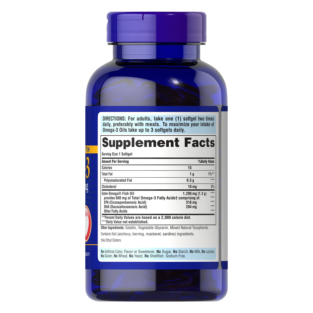 Puritan’s Pride Double Strength Omega-3 Fish Oil 1200 mg / 180 Softgels Puritan’s Pride Double Strength Omega-3 Fish Oil 1200 mg / 180 Softgels
