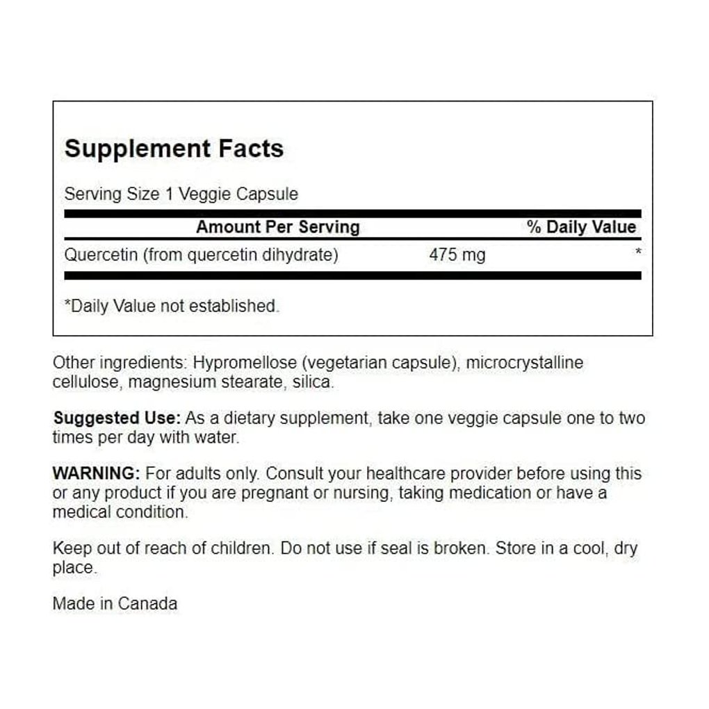 Swanson Premium- Quercetin - High Potency 475 mg / 60 Veg Caps