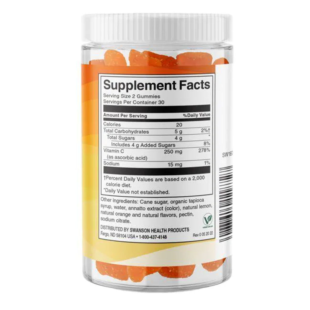 Swanson Premium- Vitamin C Gummies - Orange 125 mg  / 60 Gummies