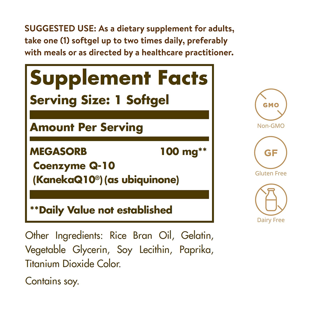 Solgar, Megasorb CoQ-10, 100 mg / 60 Softgels