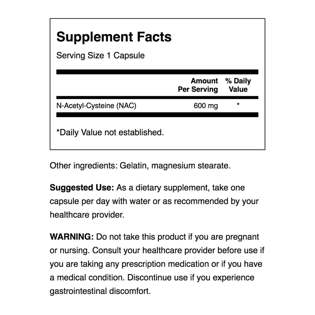 Swanson Premium - NAC N-Acetyl Cysteine 1000 mg / 60 Capsules