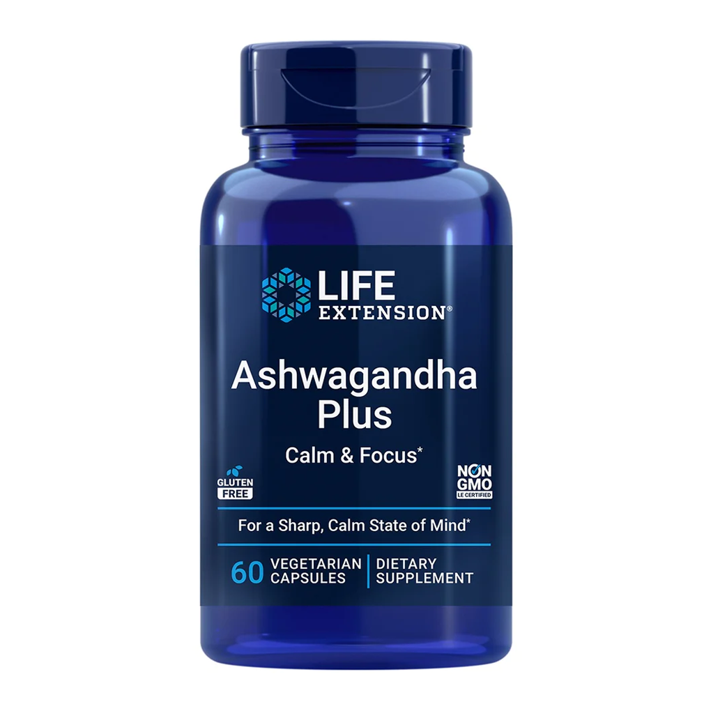 Life Extension  Ashwagandha Plus Calm & Focus  / 60 Vegetarian Capsules