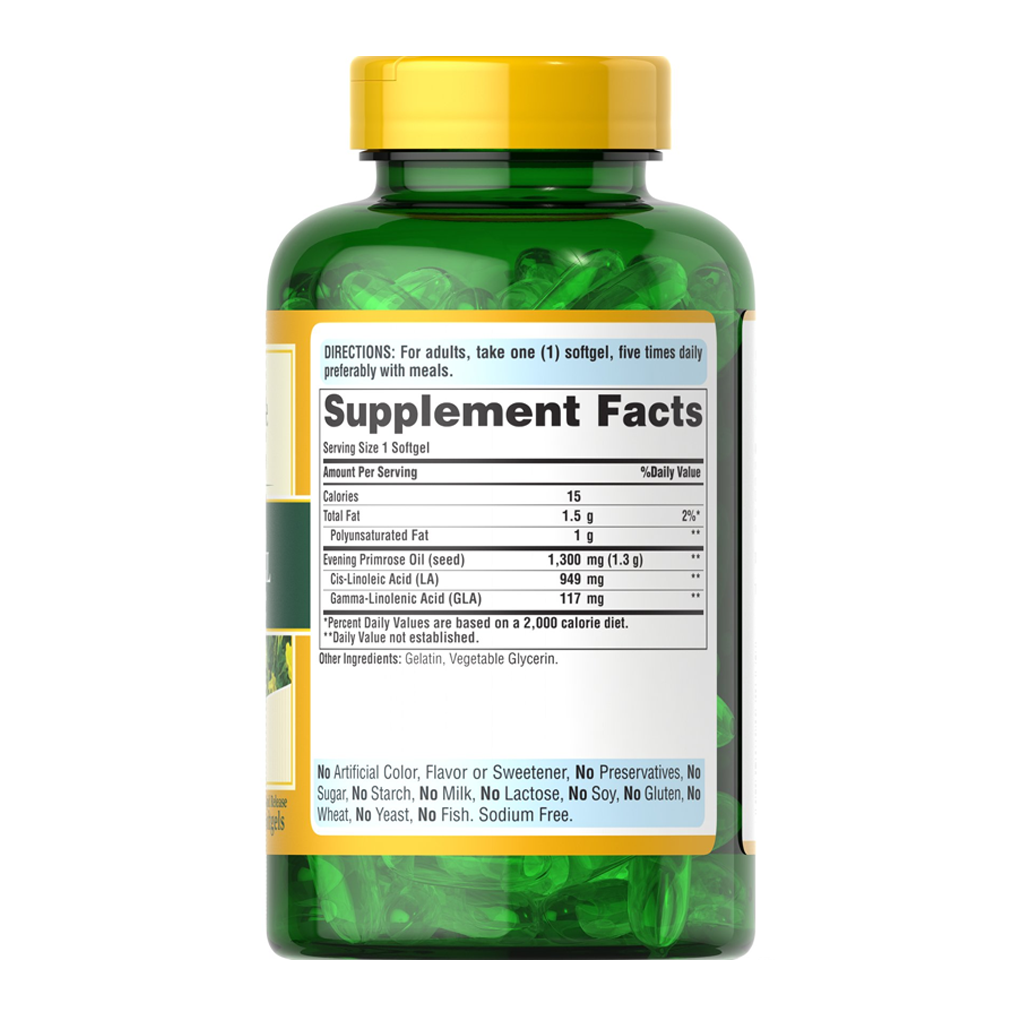 Puritan's Pride Evening Primrose Oil 1300 mg with GLA / 120 Softgels Puritan's Pride Evening Primrose Oil 1300 mg with GLA / 120 Softgels