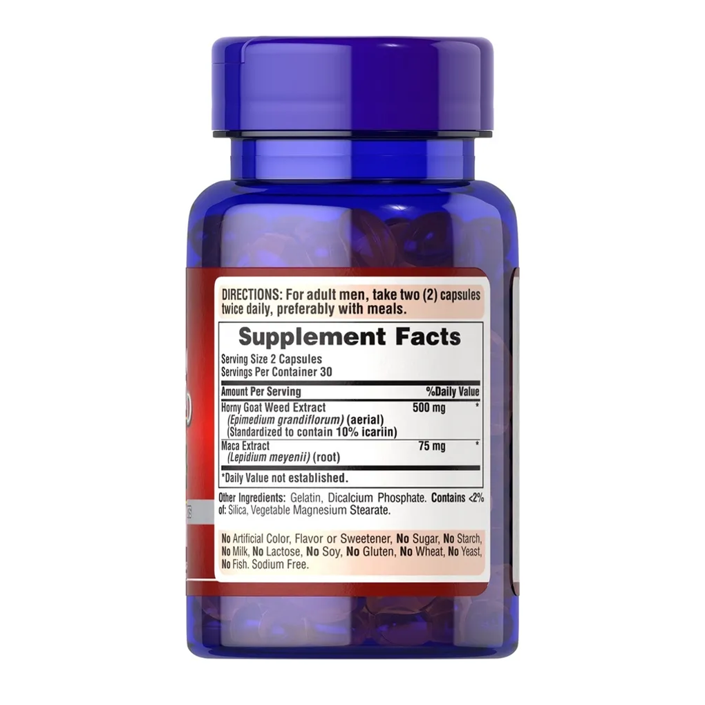 Puritan's Pride Horny Goat Weed with Maca 500 mg / 75 mg - 60 Rapid Release Capsules Puritan's Pride Horny Goat Weed with Maca 500 mg / 75 mg - 60 Rapid Release Capsules