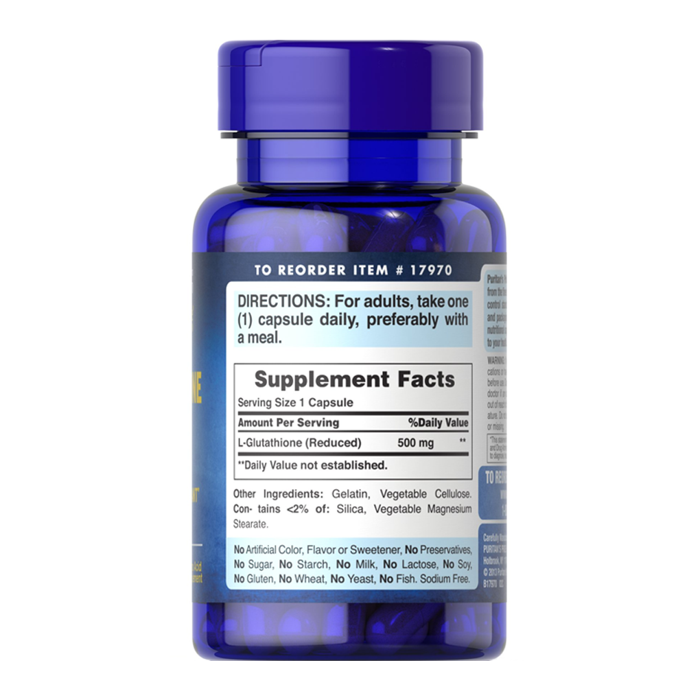 Puritan's Pride L-Glutathione 500 mg / 30 Capsules Puritan's Pride L-Glutathione 500 mg / 30 Capsules