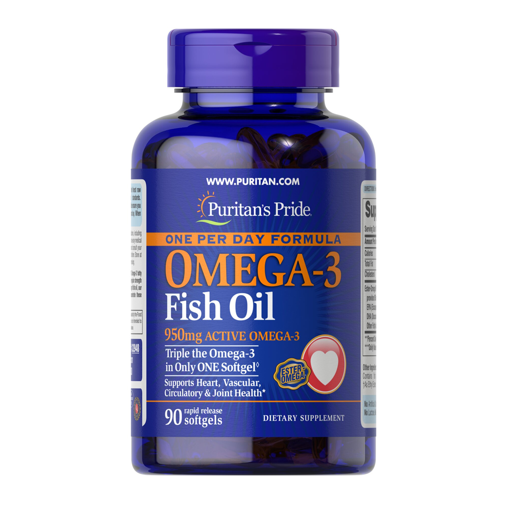 Puritan’s Pride One Per Day Omega-3 Fish Oil 1,400 mg (950 mg Active Omega-3) / 90 Softgels Puritan’s Pride One Per Day Omega-3 Fish Oil 1,400 mg (950 mg Active Omega-3) / 90 Softgels