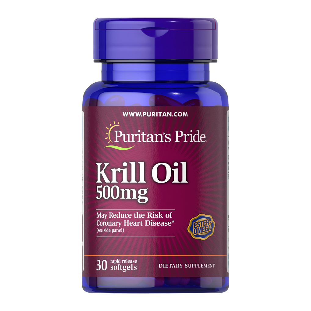 Puritan's Pride Red Krill Oil 500 mg (86 mg Active Omega-3) / 30 Softgels