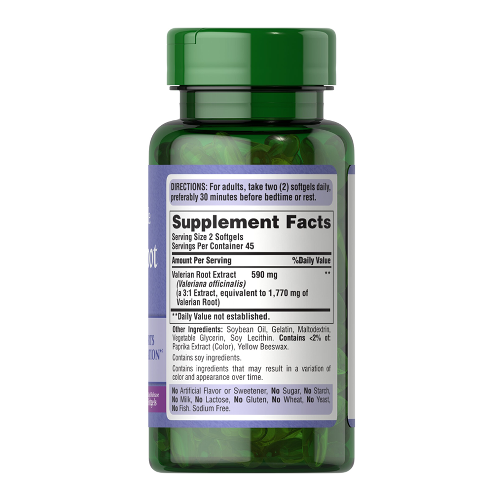 Puritan's Pride Valerian Root 1000 mg / 90 Softgels