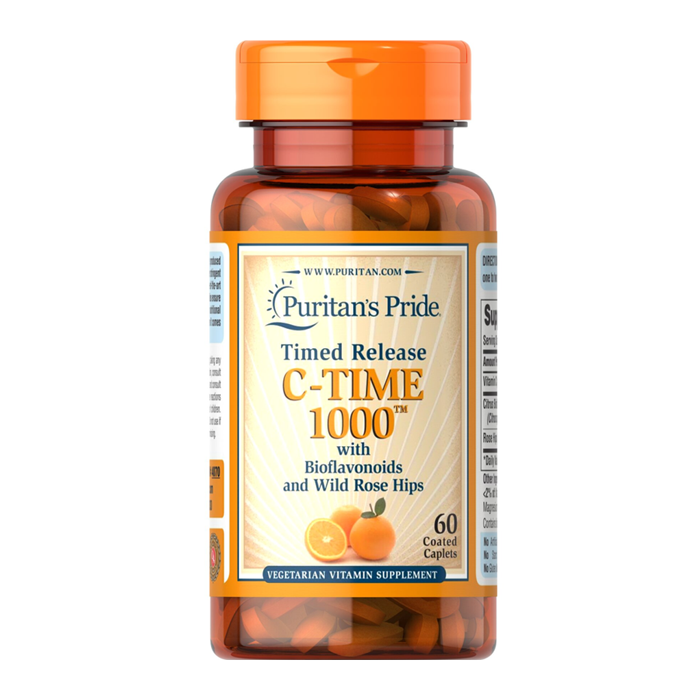 Puritan's Pride Vitamin C-1000 mg with Rose Hips Timed Release / 60 Caplets