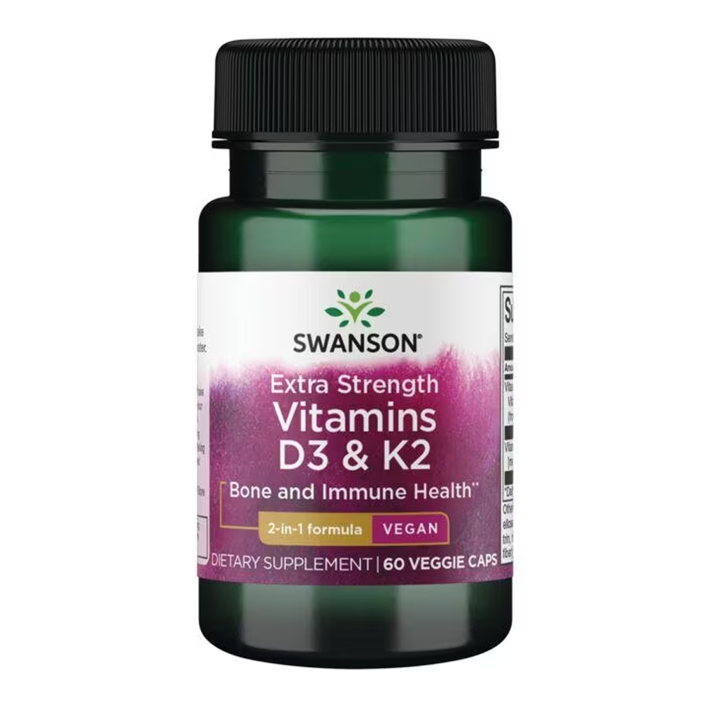 Swanson Premium  Extra Strength D3 & K2 - 5,000 IU & 100 mcg / 60 Veg Caps