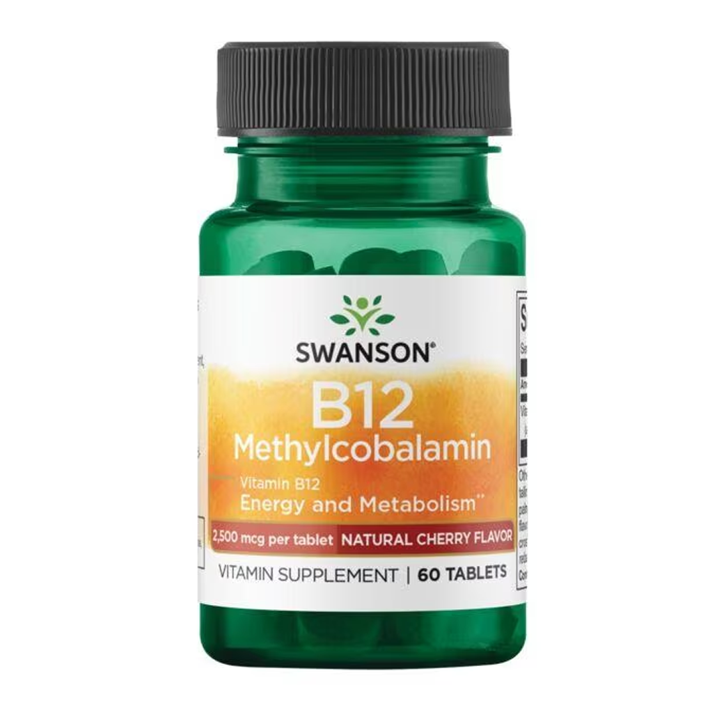 Swanson Ultra  Vitamin B12 Methylcobalamin - Natural Black Cherry Flavored 2,500 mcg / 60 Tablets