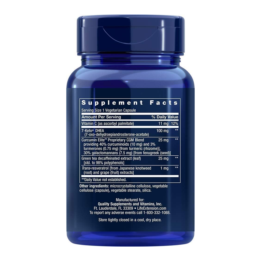 Life Extension 7-Keto® DHEA Metabolite 100 mg / 60 Vegetarian Capsules Life Extension 7-Keto® DHEA Metabolite 100 mg / 60 Vegetarian Capsules