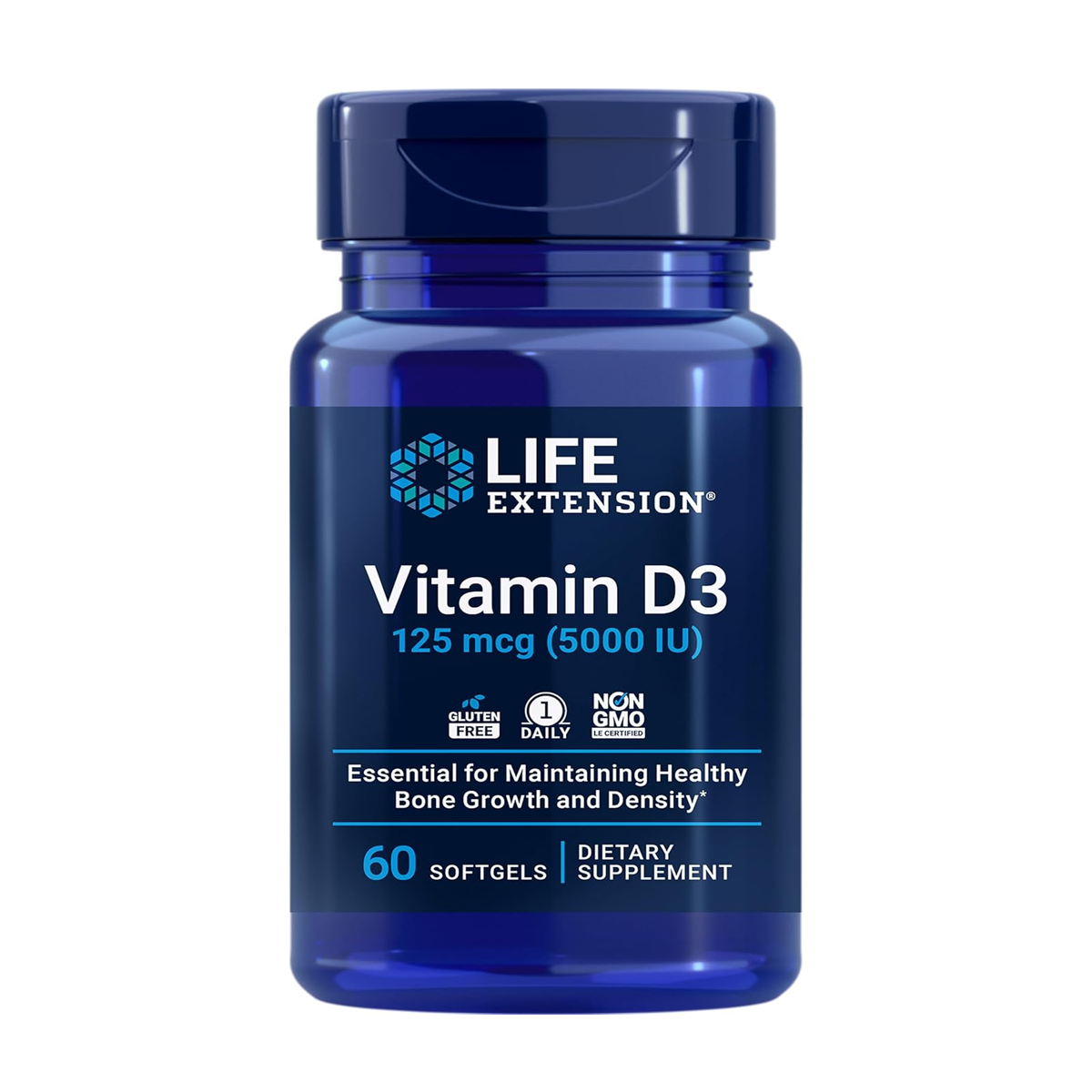 Life Extension  Vitamin D3 - 125 mcg (5000 IU) / 60 Softgels